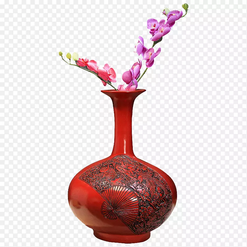 红色花瓶 家居装饰礼品 餐桌柜