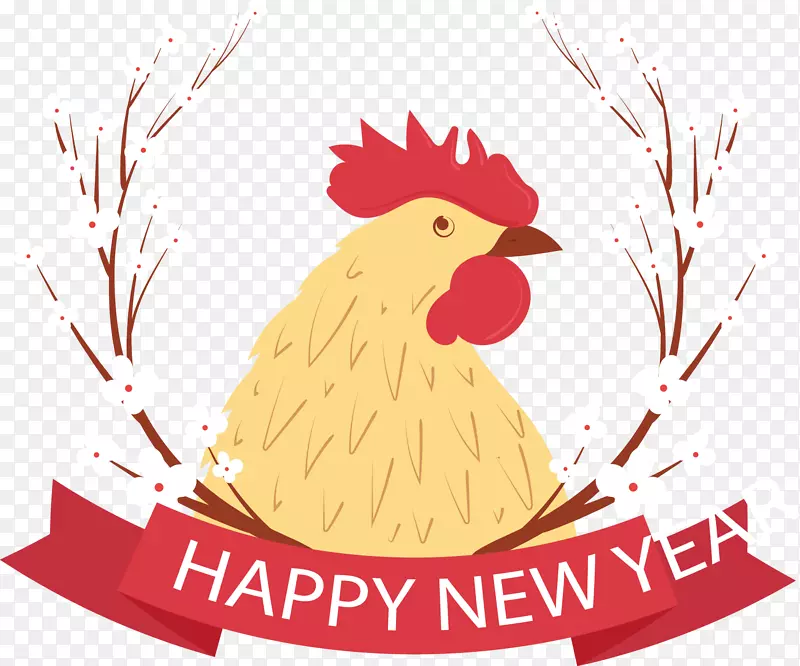 矢量鸡年新年快乐