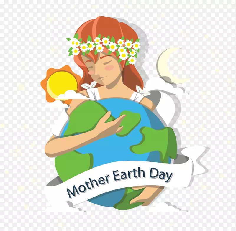 美丽抱着地球的母亲
