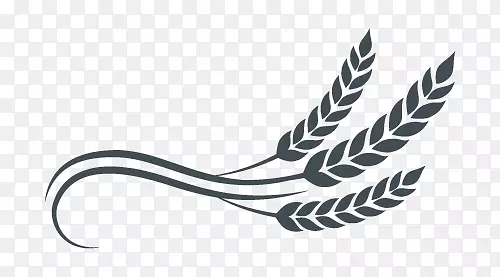 灰色弯曲麦穗麦秆标志