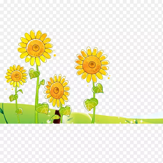 卡通太阳花元素
