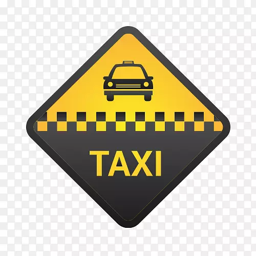 AI黄色出租车矢量图图标
