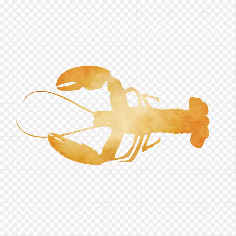 卡通金黄色小龙虾设计素材