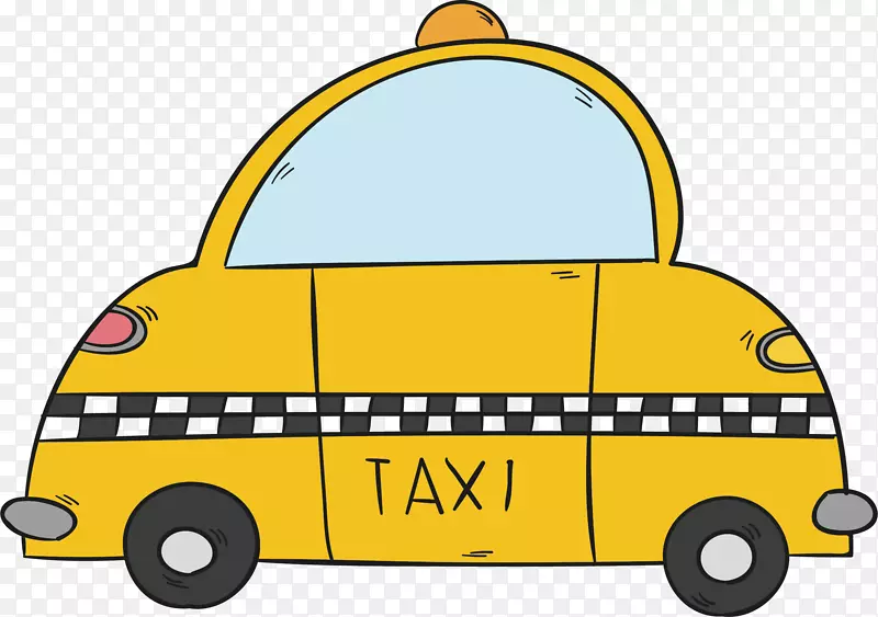 黄色可爱出租车