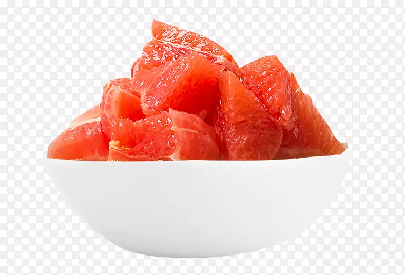 一碗剥皮的柚子果肉