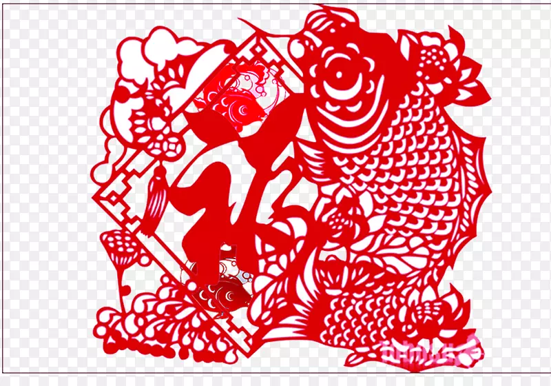 红色福字窗花
