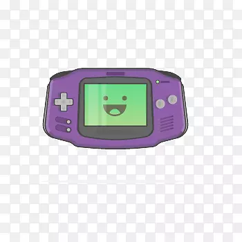 复古紫色绿屏游戏机