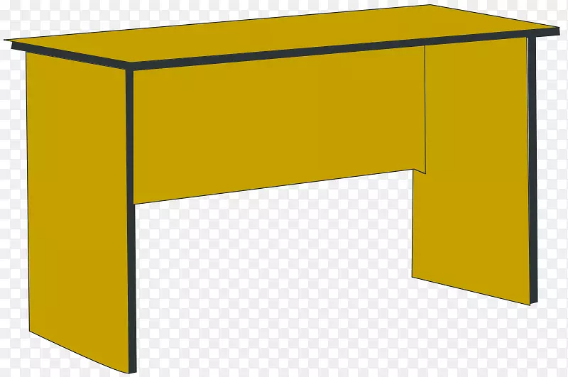 黄色的卡通办公用桌子