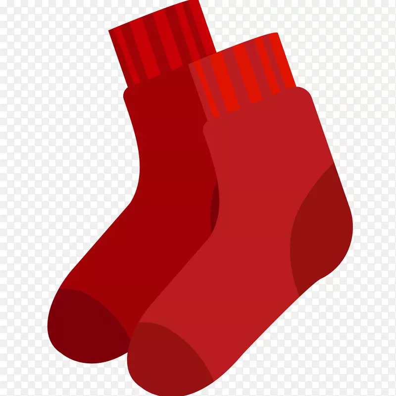 红色袜子矢量插画