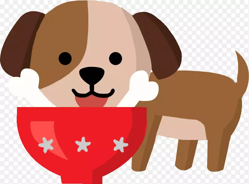 手绘可爱小狗和碗装饰海报设计