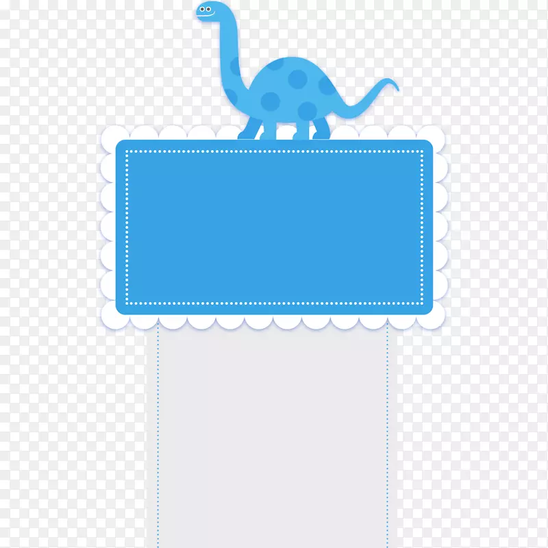 蓝色恐龙迎婴派对邀请卡矢量素材