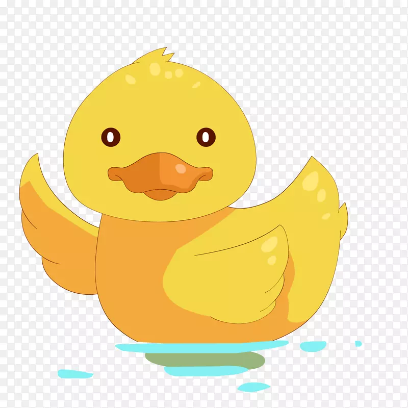 卡通游泳的小鸭子设计