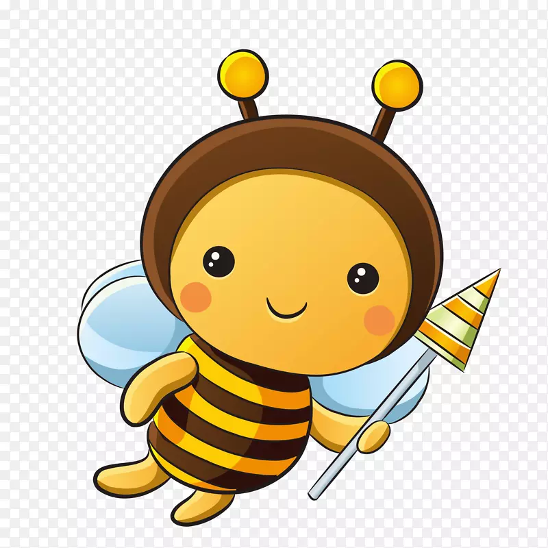 卡通手绘黄色蜜蜂