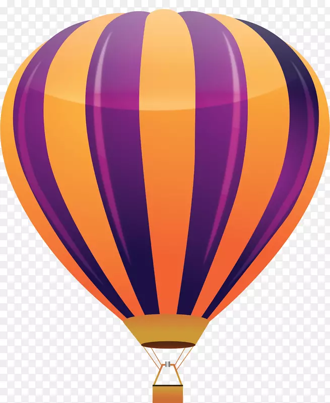 橘色紫色条纹热气球
