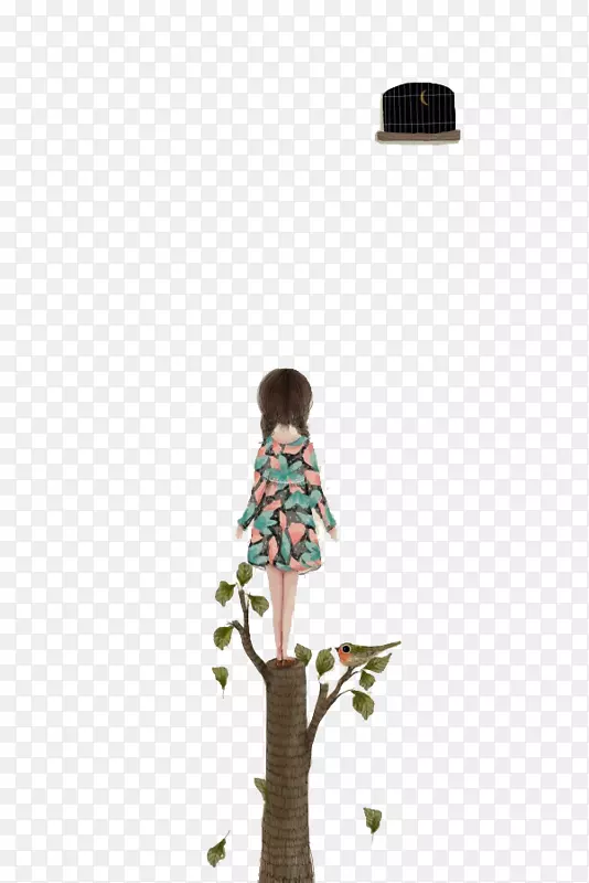 树上的小女孩