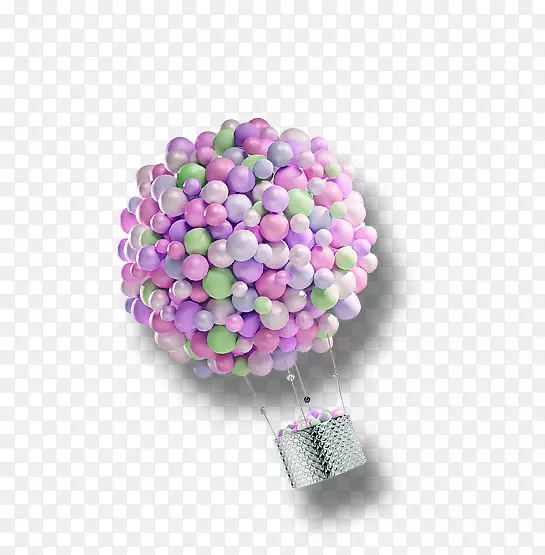 紫色唯美气球装饰图案