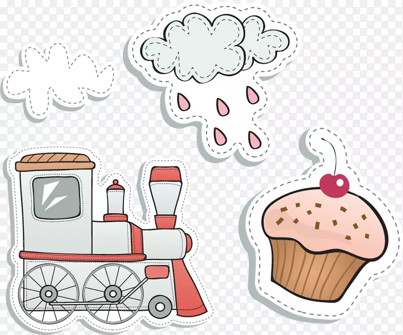 小车玩具下雨云朵蛋糕