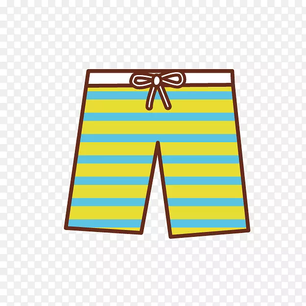 横条沙滩裤