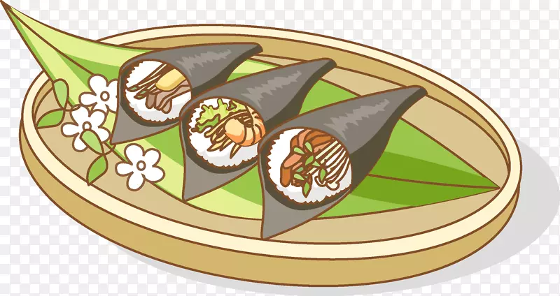 手绘寿司食物免抠图