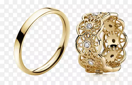 花纹装饰金色戒指