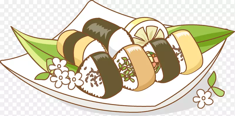 水彩寿司食物免抠图