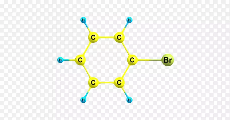 黄色溴苯分子形状素材