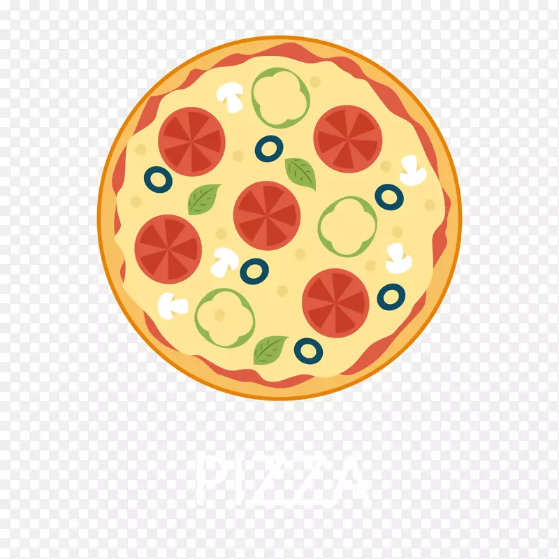 手绘食物披萨