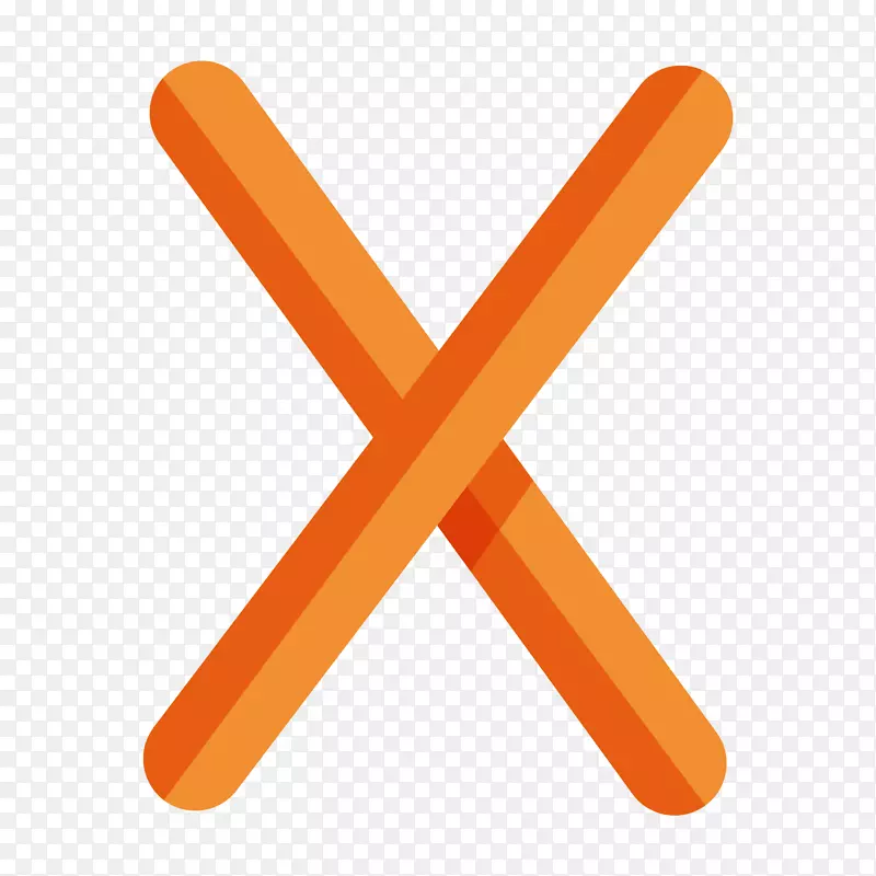 卡通橘色立体字母X