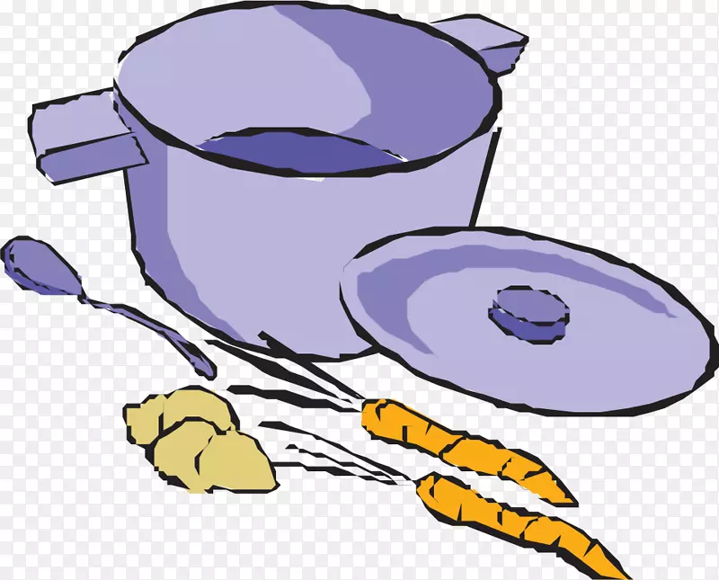 矢量手绘锅和食材