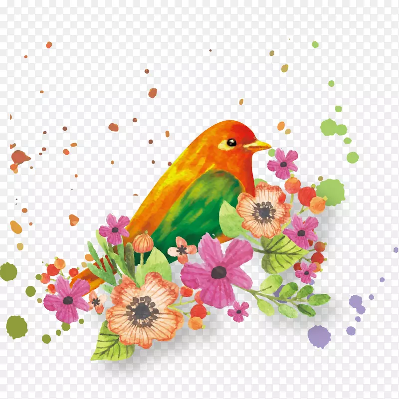 鸟和花