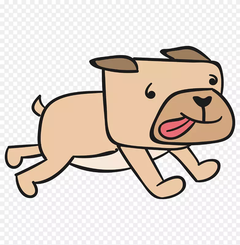 奔跑的的小狗卡通图