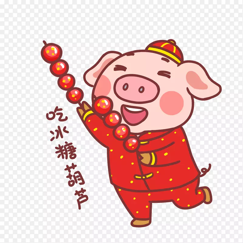 2019猪年过新年吃糖葫芦