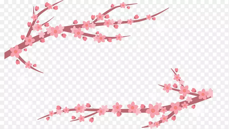 浪漫粉红桃花树枝