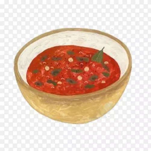 番茄罗宋汤手绘画素材图片