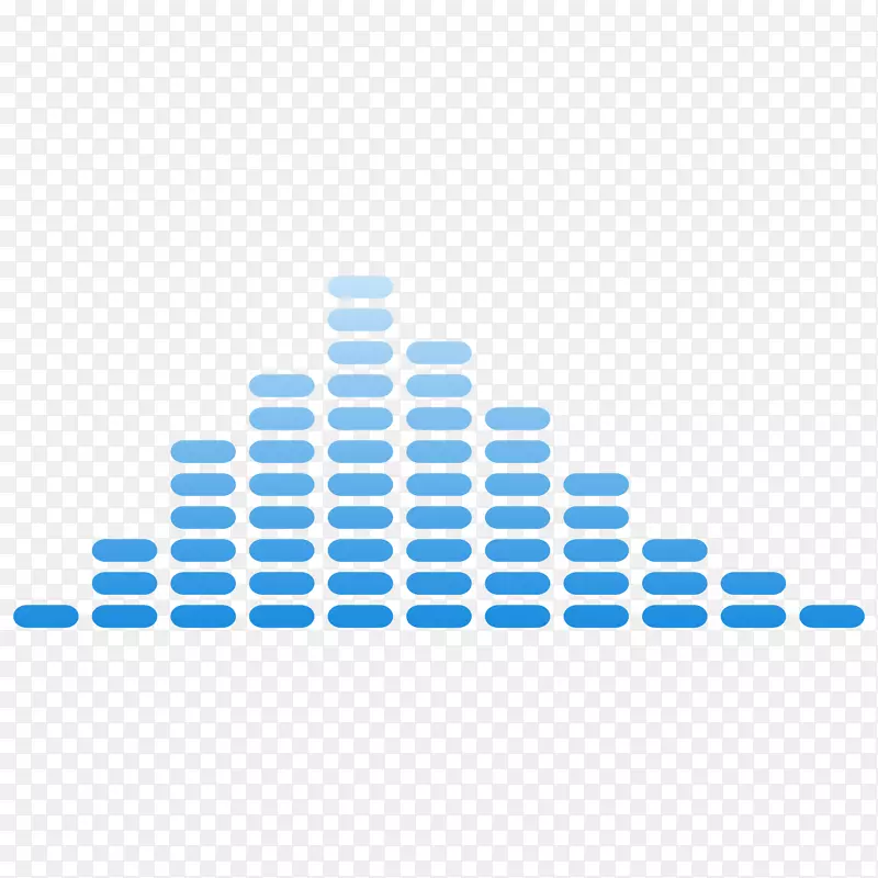 蓝色山峰曲线声线矢量素材