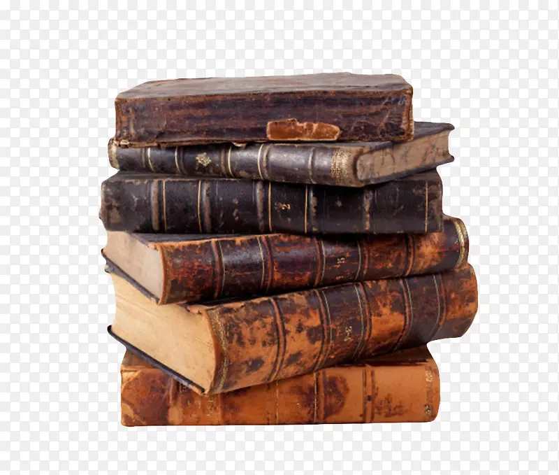 深棕色层叠的旧书古代器物实物