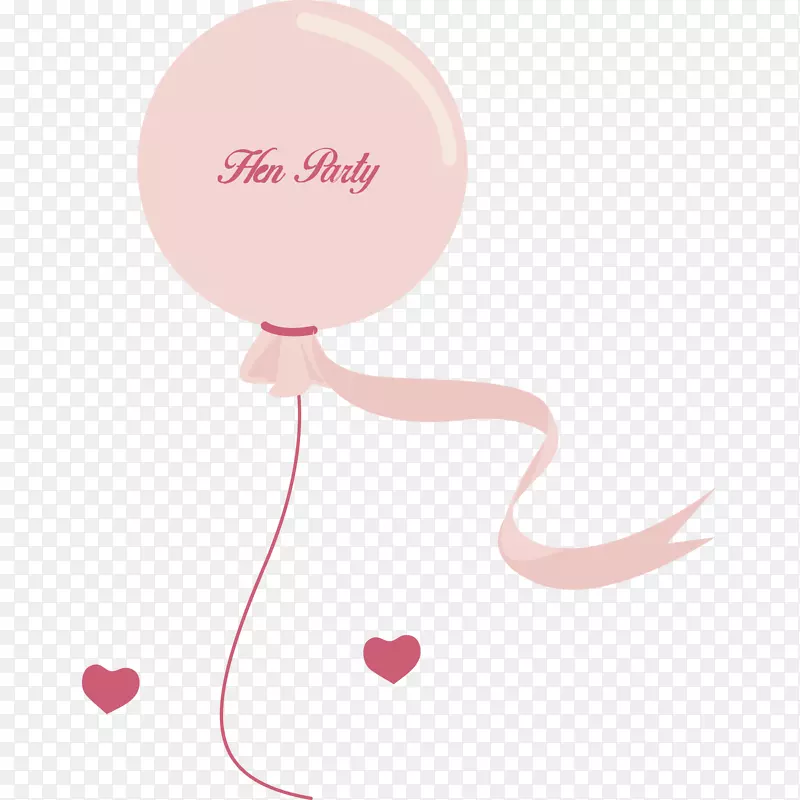 卡通粉红表达爱意气球