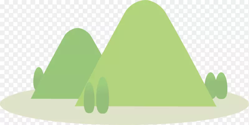 绿色卡通春季山丘