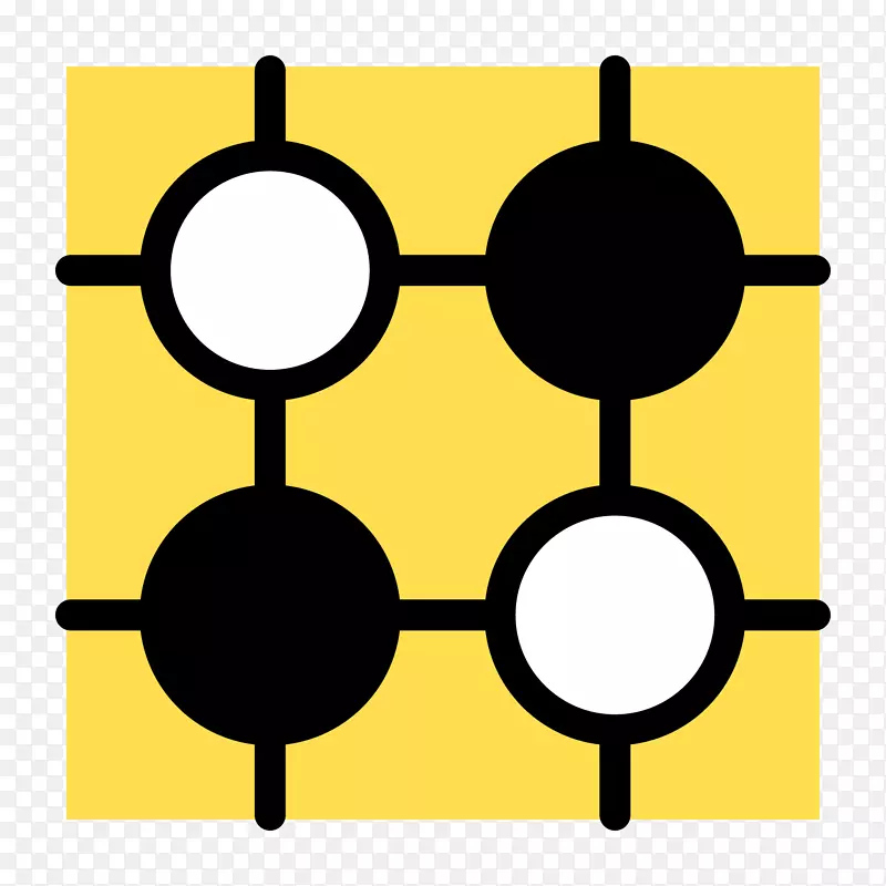 黄色扁平化围棋元素