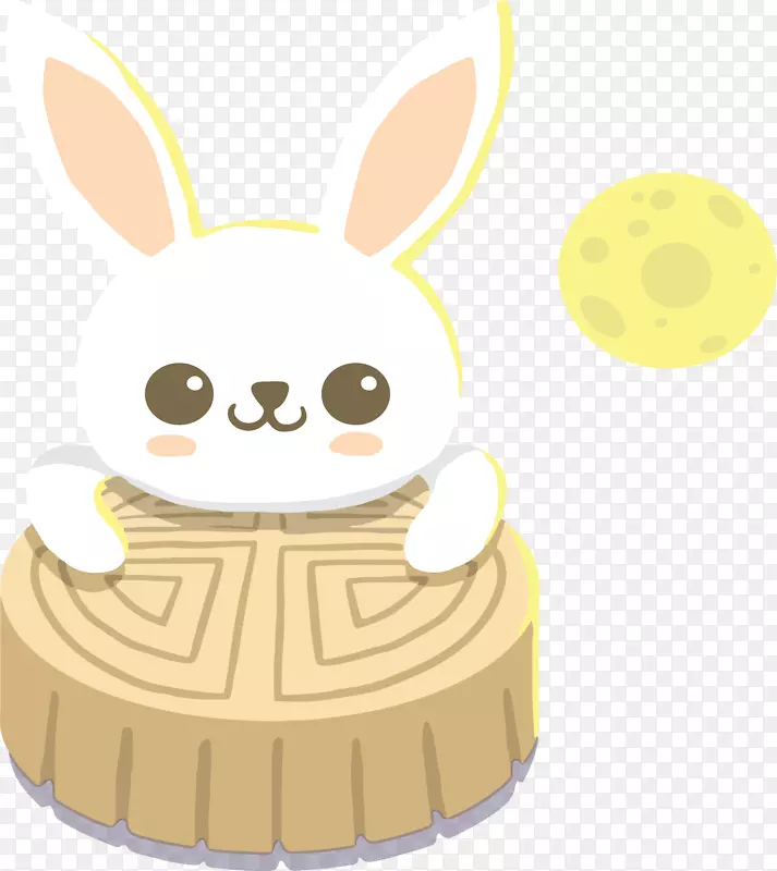 可爱卡通月饼兔子