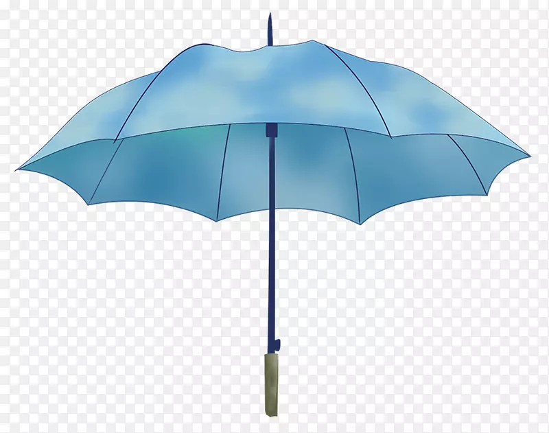 蓝色卡通手绘雨伞