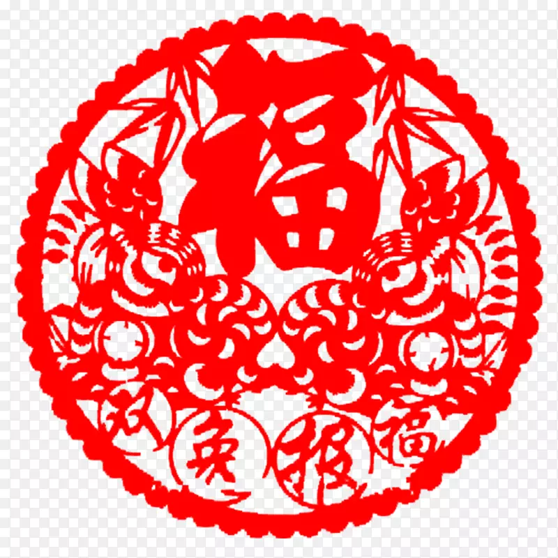 福到了剪纸窗花设计PNG图片素材下载_图片编号7513990-PNG素材网