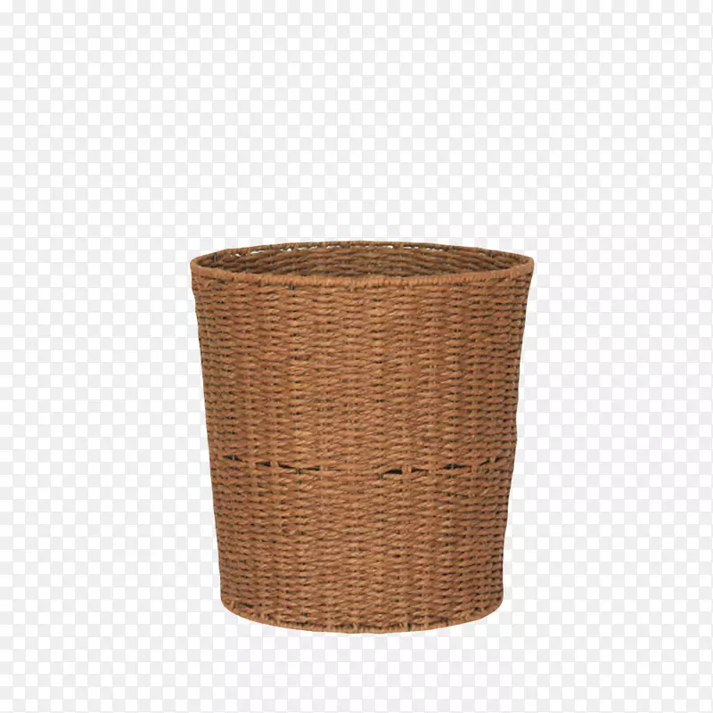 棕色容器没有盖子的垃圾桶编织物
