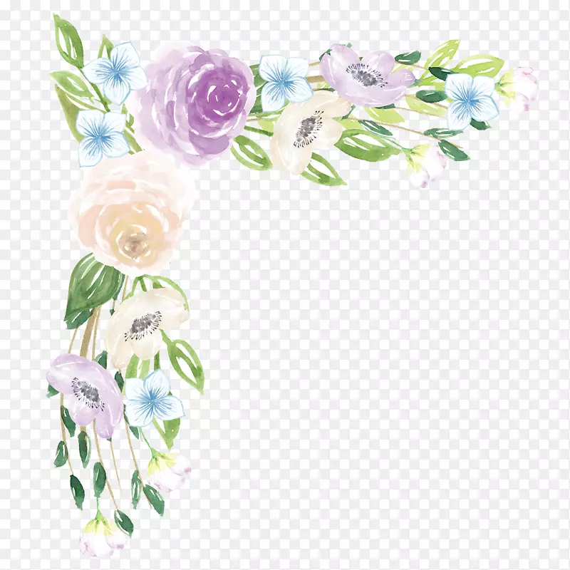 手绘水彩花卉免抠图