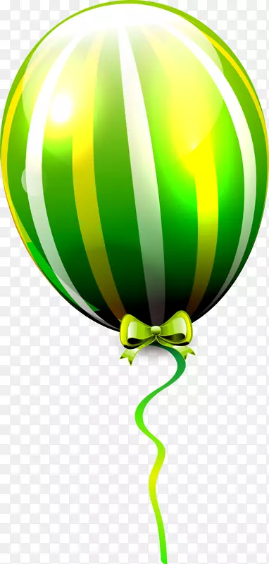 儿童节绿色条纹气球