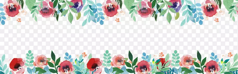 手绘的花草边框