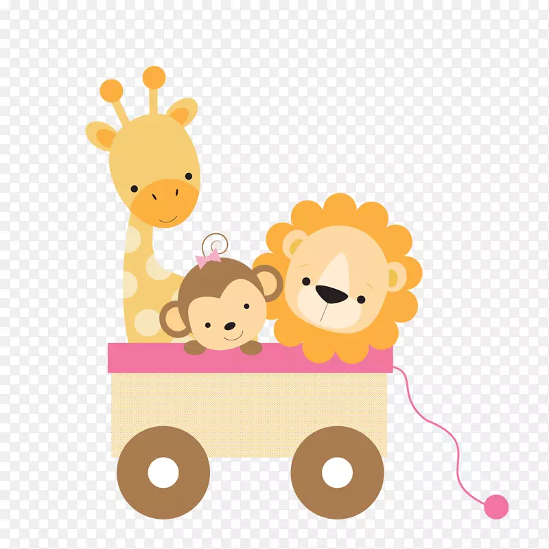 一辆车里装着几只动物玩偶