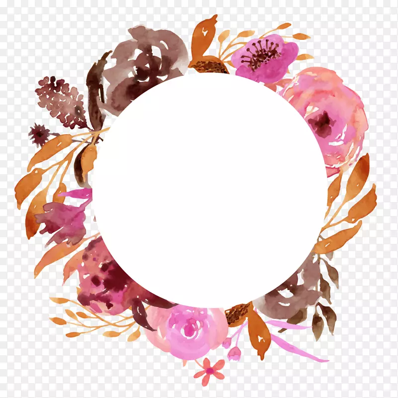 欧式粉色系花环设计图