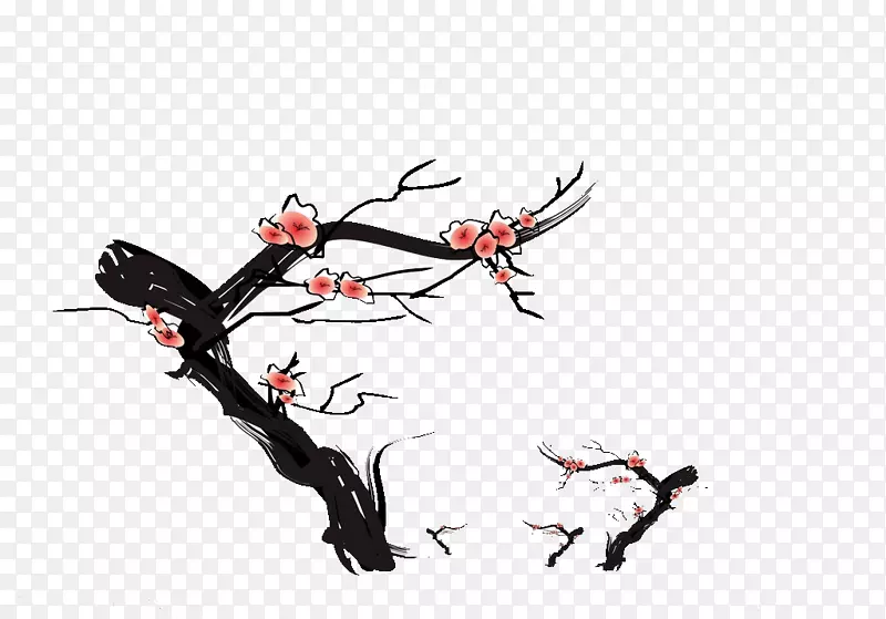 梅花树手绘图