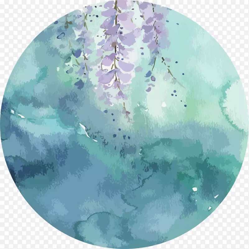 水彩紫藤